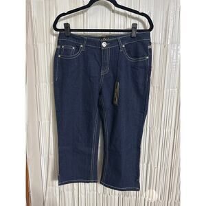 Out Capri Jeans Size 10 Blue Denim Cropped Pants Stretch Casual Summer